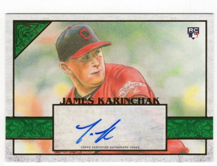 2020 Topps Gallery Green /99 Rookie James Karinchak Auto #110 Rookie RC