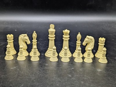 Chess 30 Pieces  -   Black & Cream - Hollow plastic - Incomplete 