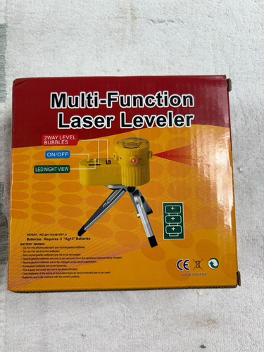 Multifunktions Laser Leveler Werkzeug mit Mini Stativ 2-Wege Wasserwaage Gelb Neu im Karton - Bild 1 von 5