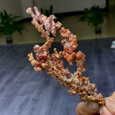 129G Rare!!iridescent Native Copper crystal mineral specimen