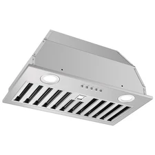 Range Hood Insert 20 Inch 600 CFM Stainless Steel, Ducted/Ductless Convertibl...