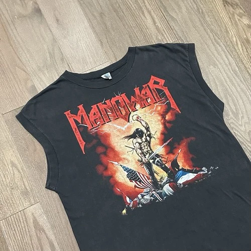 80s Manowar Kings of Metal Album T Shirt Tank S 1980s vintage concert t-shirt, vintage, size XL, single stitch, B+ condition