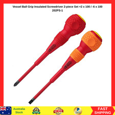 Vessel Ball Grip Insulated Screwdriver 2-Piece Set +2 X 100 / -6 X 100 202PS-...