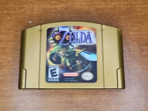 Legend of Zelda Majora's Mask N64 Gold Hologram Cart Authentic Nintendo OEM