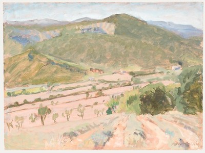 Pauline Plummer (b.1933) - 20. Jahrhundert Öl, Spanische Landschaft.