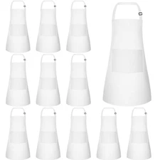 12 Pack Kids Apron bulk with 2 Pockets Adjustable Chef Art Apron Kids Paintin...