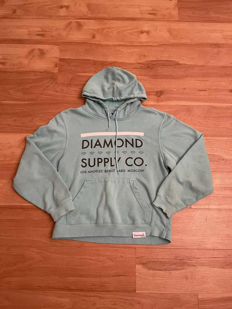 Diamond Supply Company Cropped Hoodie Green Long Sleeve Womens