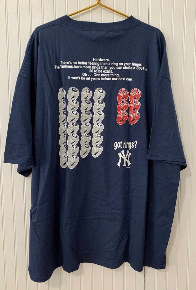 N.Y. Yankees 2006 GOT RINGS? Graphic T Shirt sz 3XL Lee Sport Double Sided