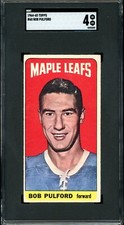 1964-65 TALL BOYS TOPPS NHL #60 Bob Pulford HOF SGC 4 VG-EX Toronto Maple Leafs