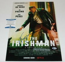 DIRECTOR MARTIN SCORSESE SIGNED 'THE IRISHMAN' 12x18 MOVIE POSTER 1 BECKETT COA