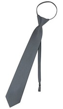 Vesuvio Napoli PreTied Men's Necktie Solid Color Mens 3 IN Charcoal Gray