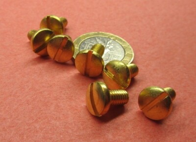 Binding Head Slotted Machine Screw Brass, 10-32 x 3/8'' Length 50 Pcs
