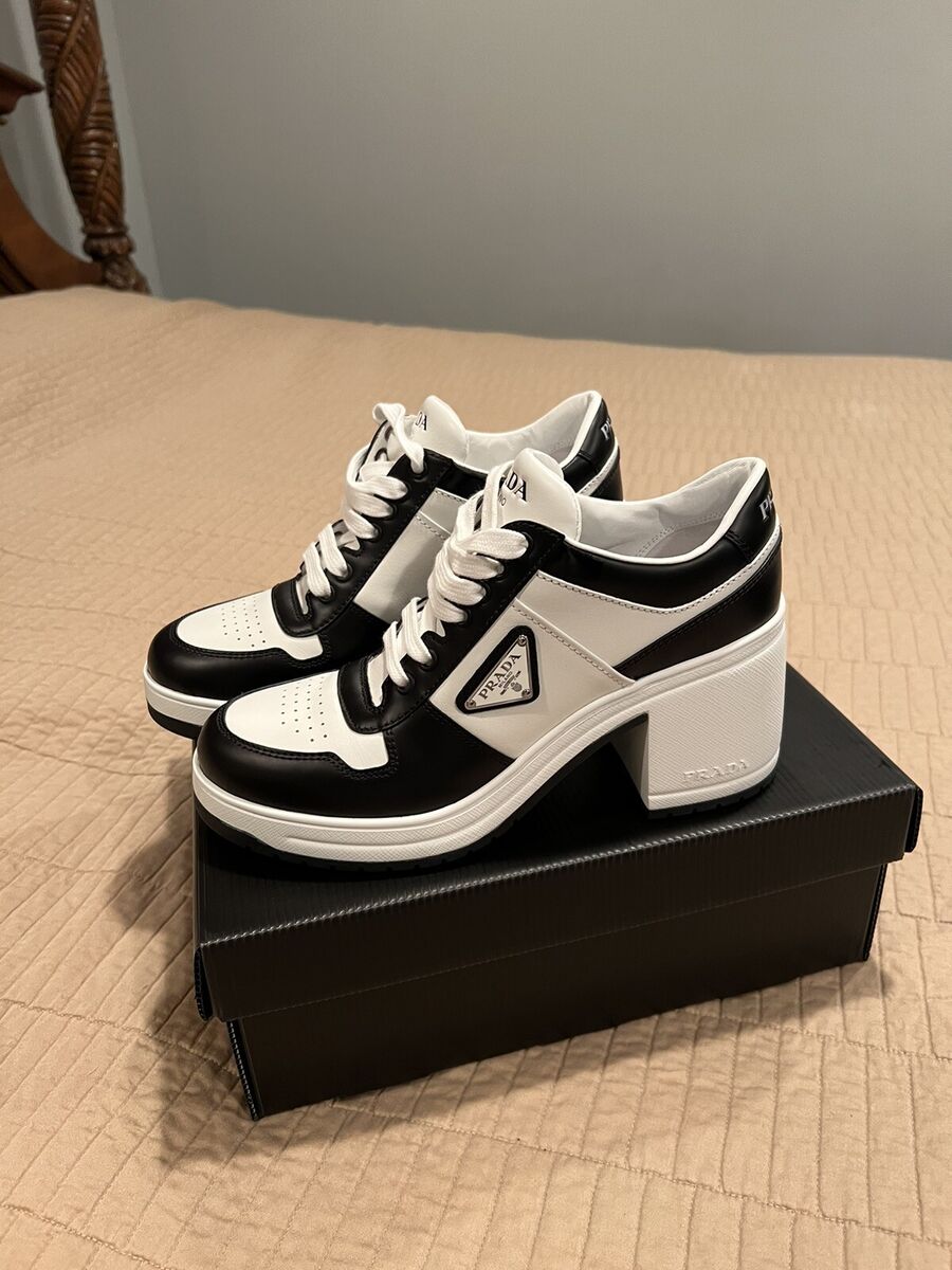 PRADA WOMEN DOWNTOWN HIGH-HEELED LEATHER SNEAKER 39.5 | eBay PRADA WOMEN DOWNTOWN HIGH-HEELED LEATHER SNEAKER 39.5 | eBay