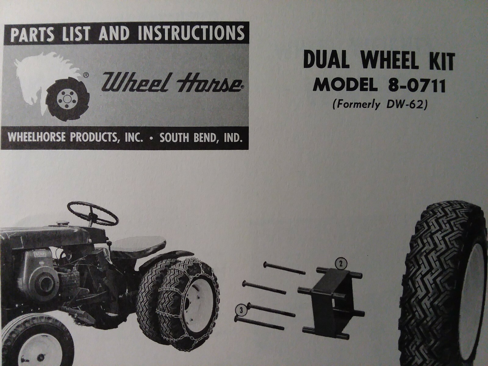 Wheel Horse Tractor Dual Wheel Kit & Weight Kits Owner & Parts (4