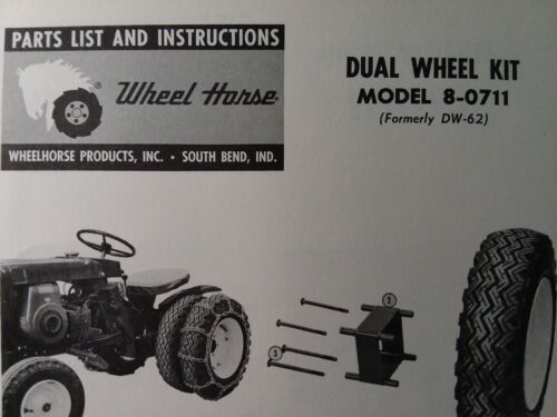 Wheel Horse Tractor Dual Wheel Kit & Weight Kits Owner & Parts (4 Manual s - Picture 1 of 4