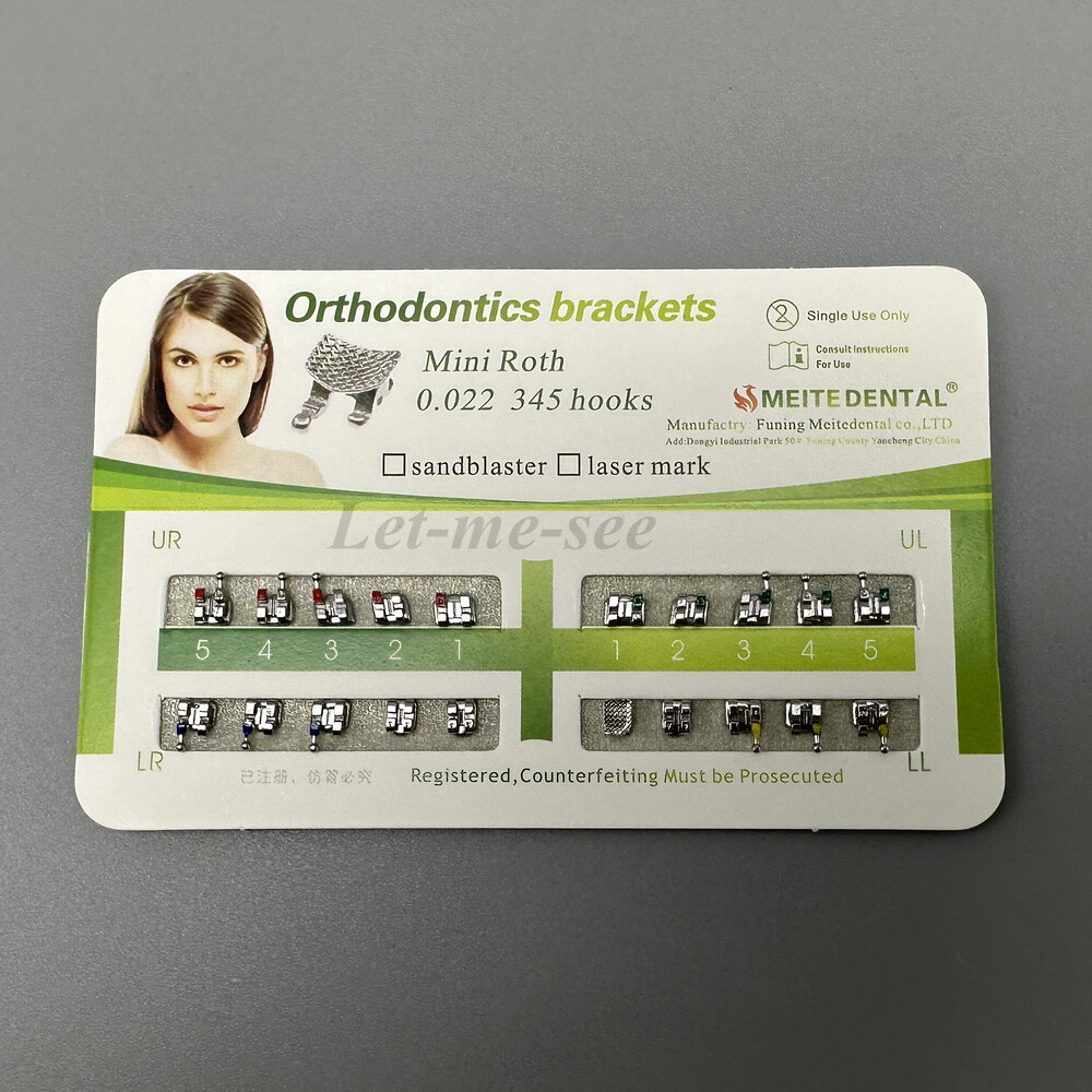 Dental Orthodontic Brackets MIM Monoblock Mini/Standard Roth/MBT 022  345 Hooks