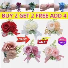 Wristband Hand Artificial Flowers Wrist Corsage Bracelet For Wedding Bridesmaids
