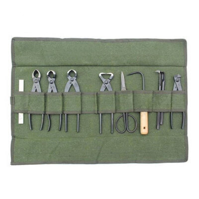 10Pocket Canvas Spanner Wrench Tool Roll Up storage bag Organizer Pouches Case~