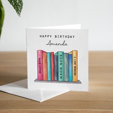 Personalised Book Lover Birthday Card Bookworm Bday Gifts Book Club Librarian