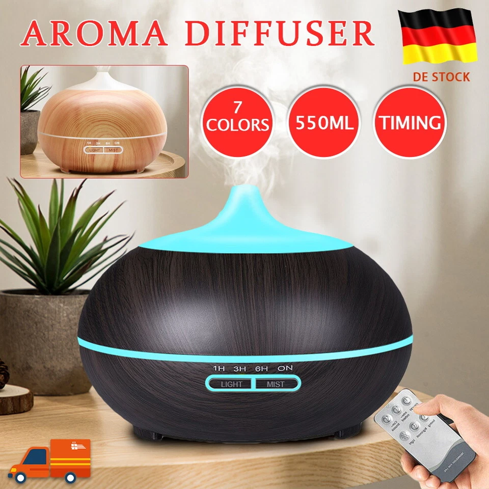 LED Ultraschall Luftbefeuchter Aroma Diffuser Aromatherapie Duftlampe 7 Farben - Bild 2 von 4
