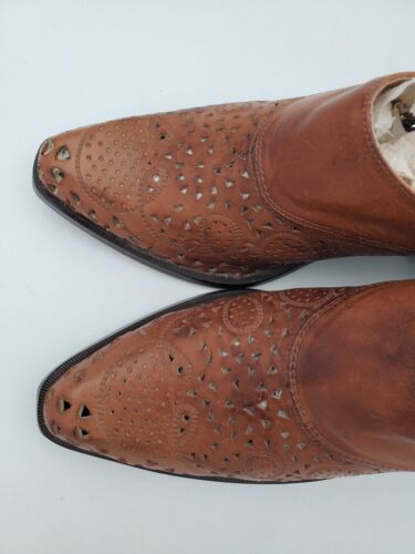 Durango Damen 6,5 Western Cowgirl Stiefelette Schuh braun Leder Slipper halb - Bild 4 von 8
