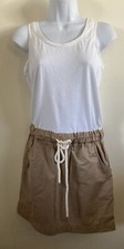 Loft Junior’s Size XS Cocoa Brown & Ivory Sleeveless Overall Casual Dress