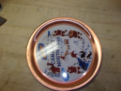 vintage canada northland coppertone metal tray 11" eskimo souvenir FREE SHIPPING - Picture 4 of 8