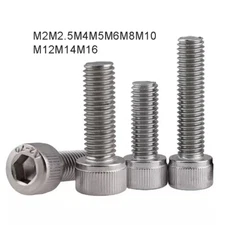 A2 Stainless Allen Bolt Socket Cap Screws Hex Head M2M2.5M4M5M6M8M10M12M14M16