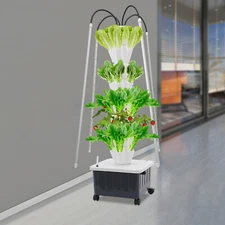 Hydroponics Vertical Growing Kit with Grow Lights, Hydroponic Growing Kit, Home