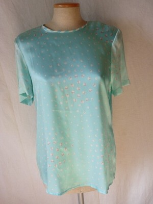 ESCADA Bluse Seide blau Damenbekleidung Vintage Mode Gr. 38 (12387)