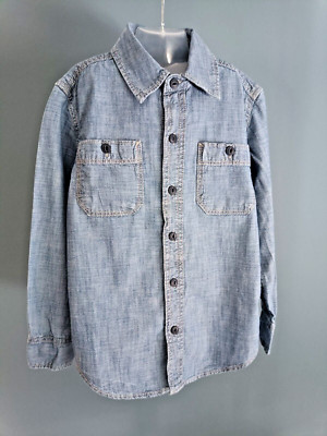 Jungen Chambray Denim (hellblau) Langarmshirt von Gap Kids (10-11 Jahre)