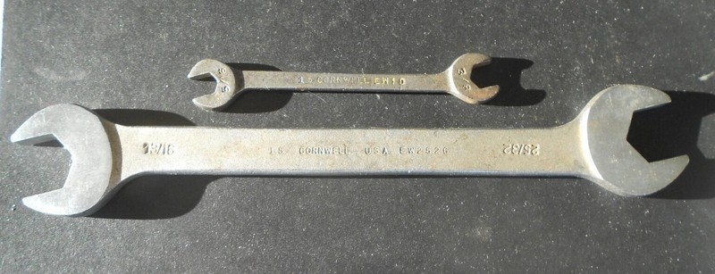 Cornwell 5/16" x 3/8" EW10 & 25/32" x 13/16 EW2526 Open End Wrenches Made in USA