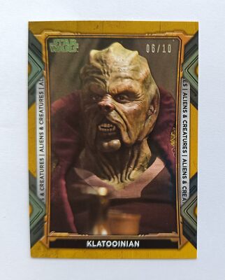 Topps star wars klatoonian Gold 06/10 SP Rare 