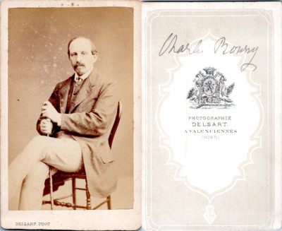 CDV Delsart, Valenciennes, A Man Named Charles Bouvry, circa 1865 Vintage CDV