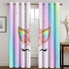 Curtains Eyelet Blackout Opaque Decor Bedroom/Living Room/Door Cartoon Unicorns