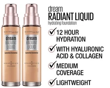 Lot of 2 Maybelline Dream Radiant Liquid Hydrating Foundation  Choose Your Shade