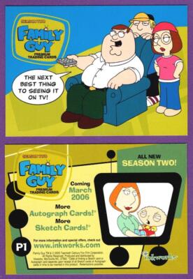 2006 Inkworks Family Guy Season Two Promo Card #P1 Peter/Louis/Chris/Meg/Stewie