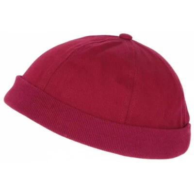NYLS CRÉATION Bonnet Docker Bordeaux Rouge en Coton Homme et Femme Mode Hodok-Taille unique