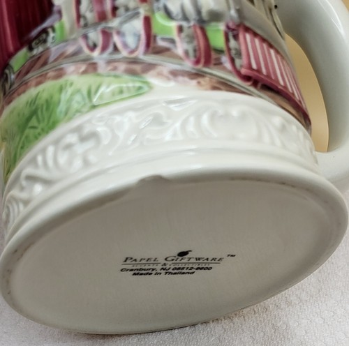 Vintage Papel Keramik Bierkrug Stein Zug Lokomotive Bild fasst 24 flüssige Unzen - Bild 19 von 19