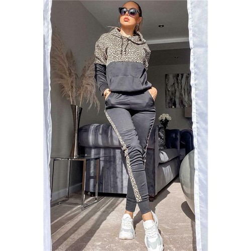 Ladies Animal Print Jogging Suit 