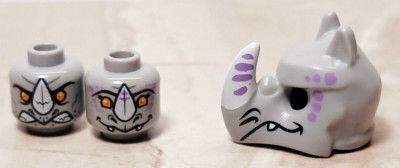 New LEGO Rhino Mask Rhino Head Combo Halloween Dress up Wild Animal Rescue Team