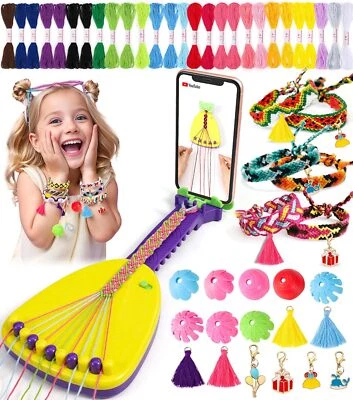 OPHY Freundschaftsbänder Bastelset, Flechtset mit Handyhalter und 35 Garnbündeln