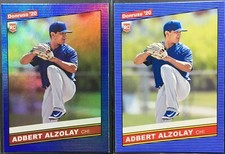 2020 Panini Donruss Adbert Alzolay RC Blue Holo Foil & Base - PAIR