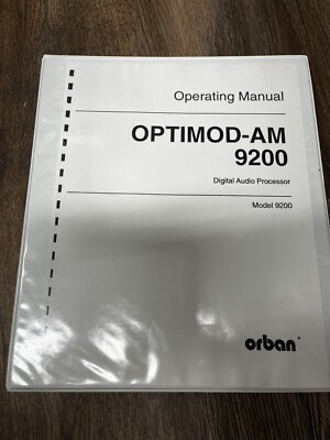 Orban Optimod AM 9200 Digital Audio Processor Manual Optimod-AM