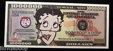 One ~ Betty Boop  *** (One Million Dollar Betty Boop Keepsake Bill) ***