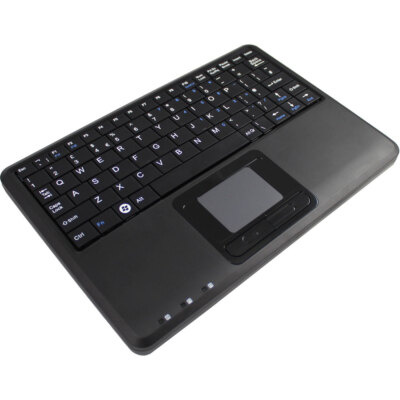 Perixx PERIBOARD-510 H PLUS DE, Mini USB-Tastatur, Touchpad, Hub, schwarz