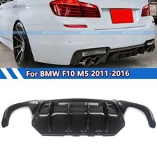Rear Diffuser Lip Quad Exhaust For BMW F10 535i M5 M Sport 2011-2016 Carbon Look