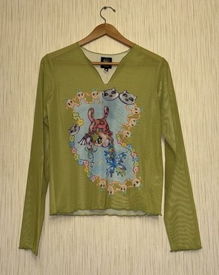 BRAIN DEAD Gaspar Doll mesh Top Longsleeve Moss Green NEW with tags Size M RARE