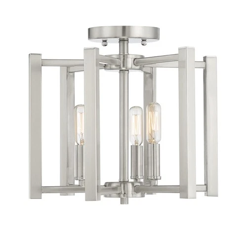 Savoy House 6-7702-3 Benson 3 Light 13"W Semi-Flush Ceiling - Nickel - Picture 1 of 12