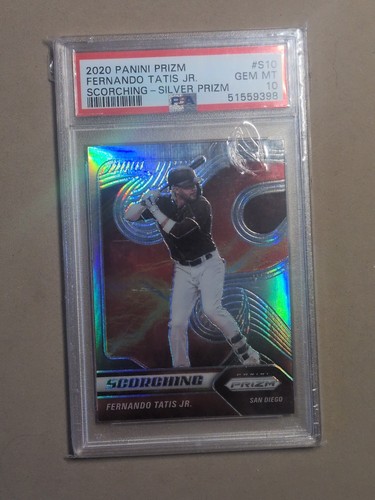 2020 topps chrome fernando tatis jr Scorching Silver Prizm PSA  Gem Mint 10...